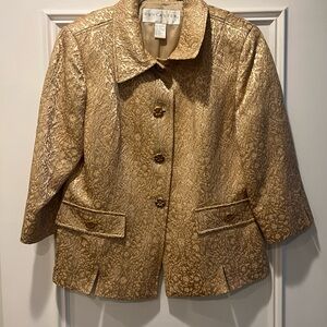 NWOT DONCASTER brocade gold coat